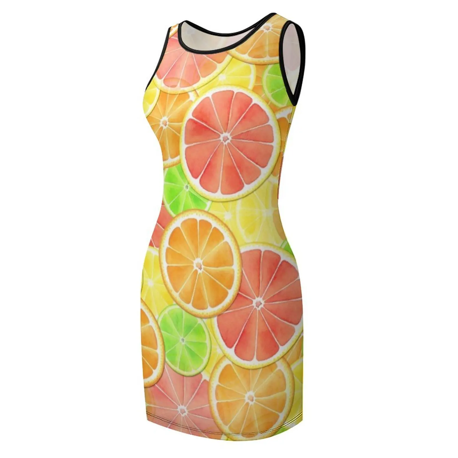 공식적인 행사용 시트러스 딜라이트 민소매 선드레스 드레스 여성 여름 여성 드레스 댄스 파티를 위한 고급 드레스