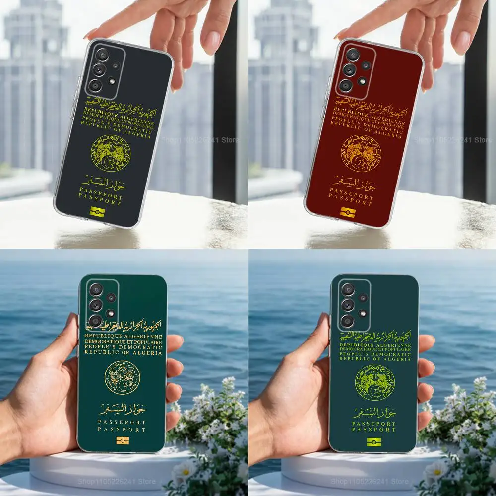 

Passport Algerian Phone For Samsung A30,71,51,S20,10,9,Ultra,FE,Lite, S21,23,22,PIus,Transparent, Silicone Case