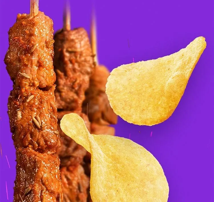 Lay's patatas fritas comino cordero asado Kebab sabor 70g X6 Pack