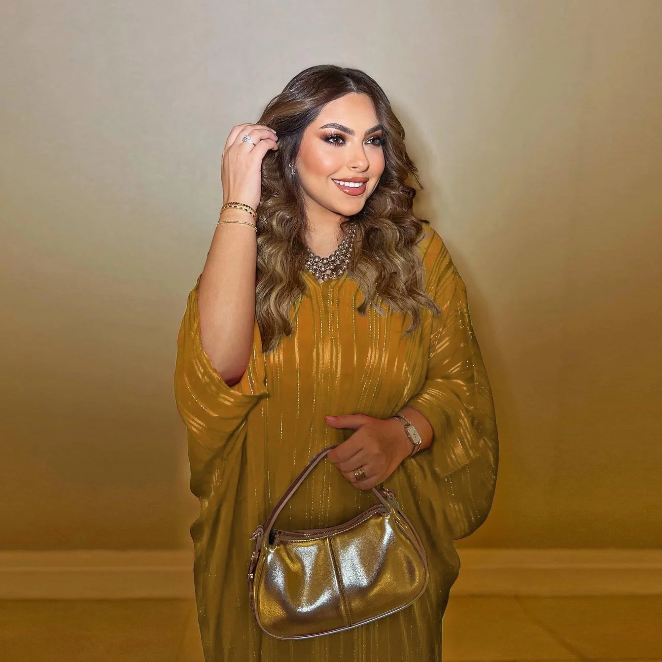 Abaya ample à manches chauve-souris pour femmes, robe musulmane du Ramadan, vêtements islamiques solides, Kaftan de dubaï, ensemble musulman scintillant turc, nouvelle collection 2025