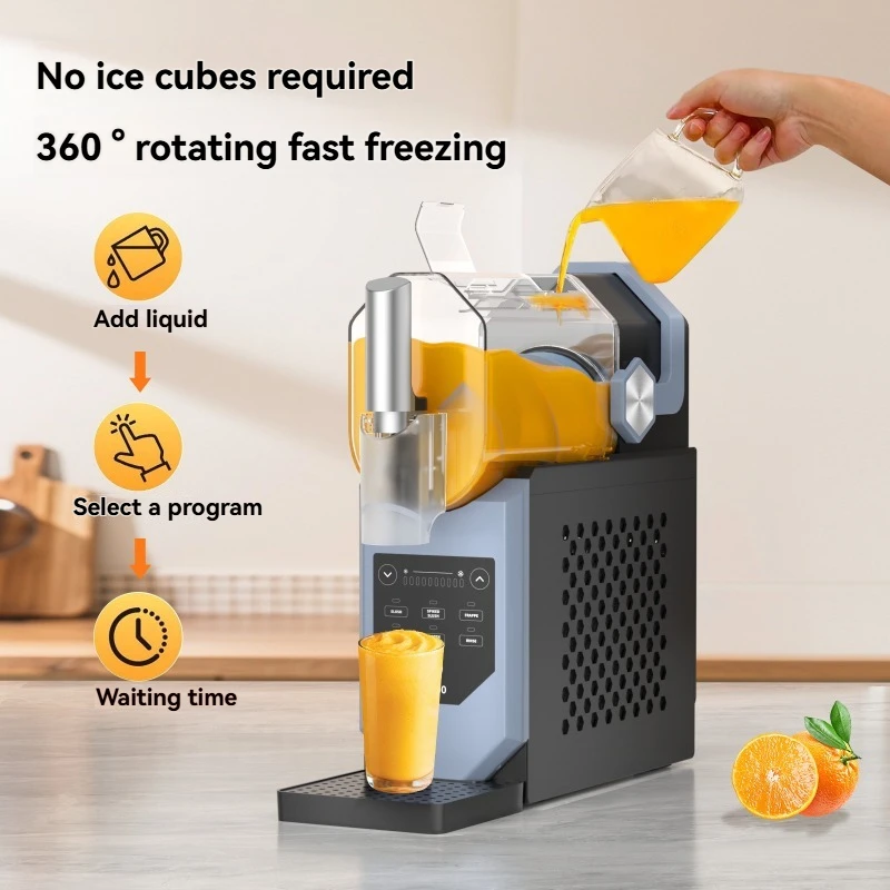 Abgedeckter Schneekegelbereiter für zu Hause, automatische, leise Slush-Maschine, 3-in-1-Milchshake-Smoothies, gefrorene Getränke, 2 l abnehmbarer Tank