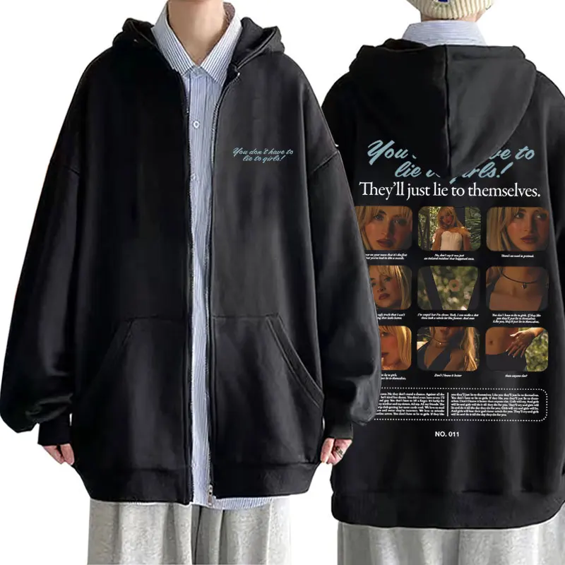 

Sabrina Carpenter Album Short N' Sweet Graphic Zipper Hoodie Men Women Fashion Popular Music Hoodies Male Oversized Zip Up Coat