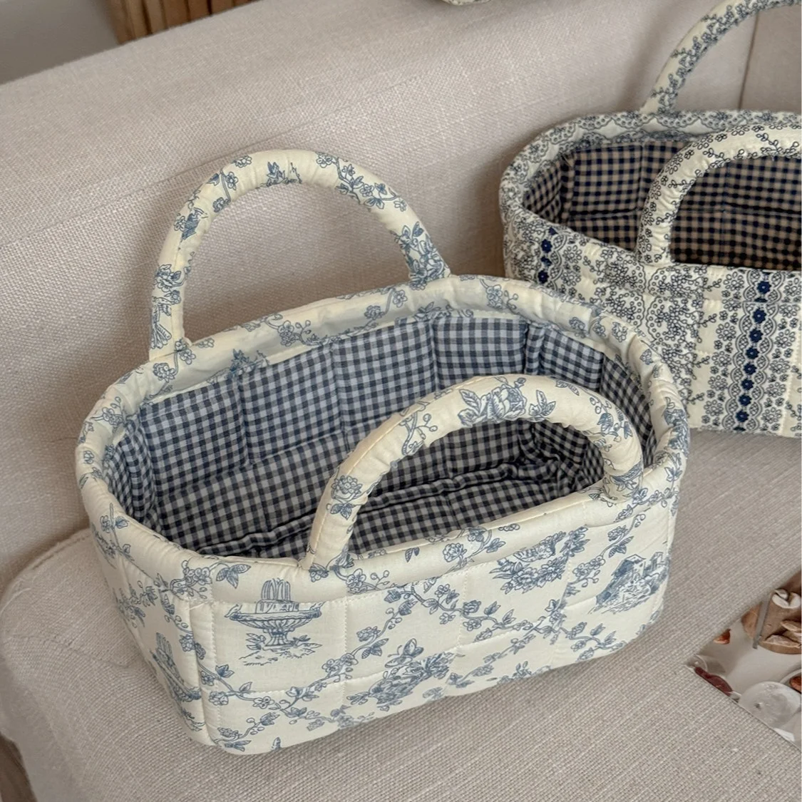YTポータブルアウトドアカントリースタイル柄収納バッグ和風フ - Baby Clothing Basket のレビューと価格