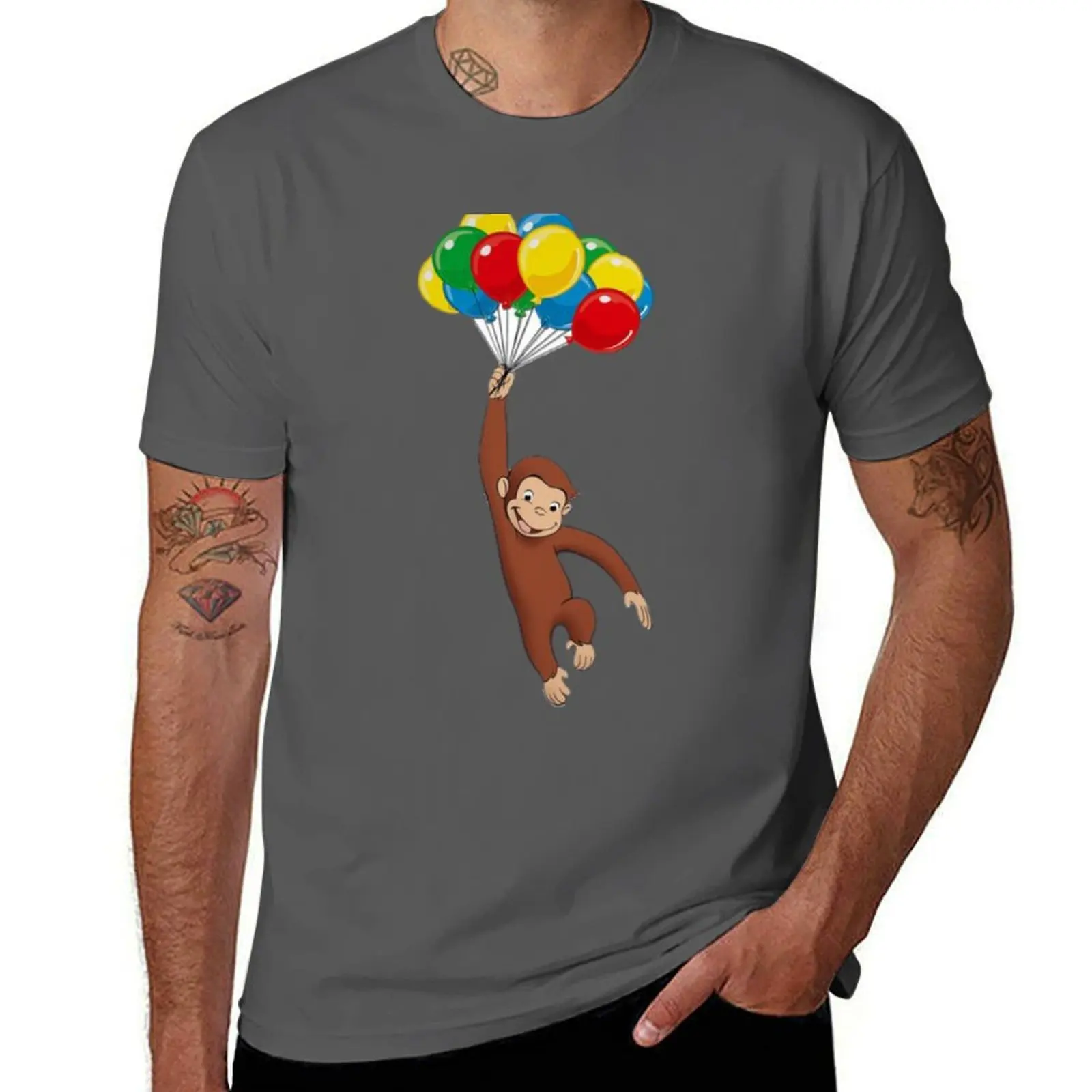 

curious george T-Shirt funny gifts vintage Personalized t-shirt T-shirts for men cotton
