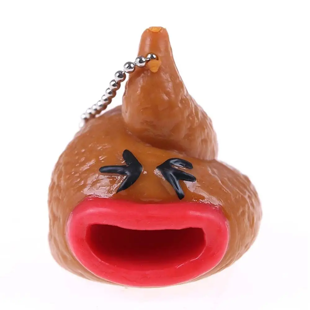 เด็กสนุก Little Tricky Prank Antistress Fidget ของเล่น Tongue Out Poop ของเล่น Pop Out ลิ้น Poop พวงกุญแจ Emoticon ของเล่น