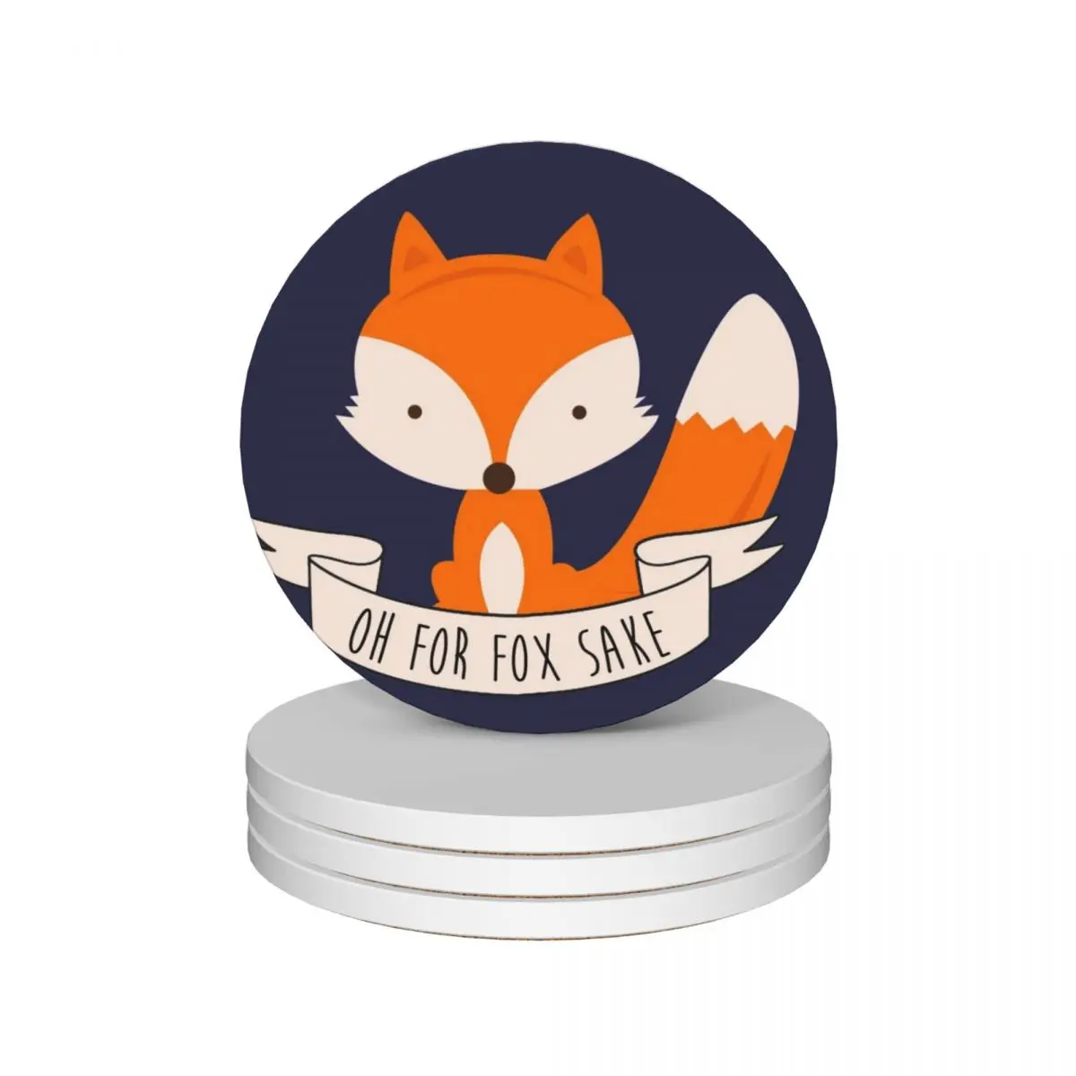 

Oh For Fox Sake Ceramic Coasters (Set of 4) tile cute kitchen flower Coasters