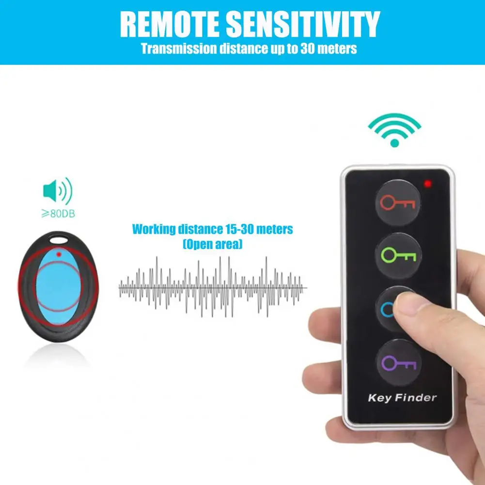 Tracking Device Wireless Anti-Lost Alarm 80dB 30m Distance Anti-Lost Tracker 499.82MHz One Click Search ABS 4 Colors Key Finder