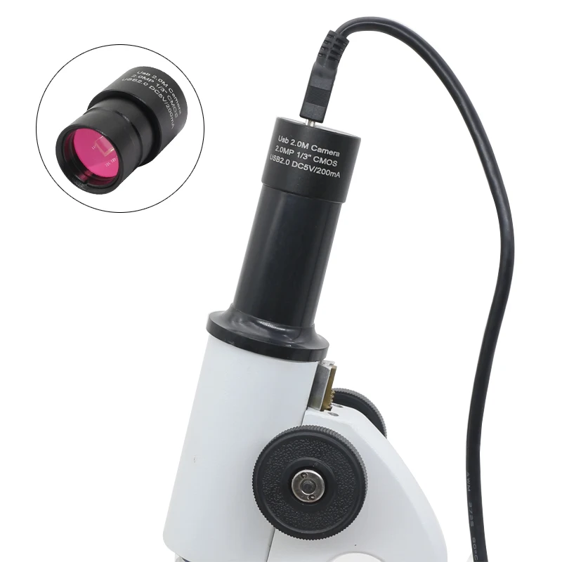 كاميرا USB 2MP للمجهر HD CMOS 23.2 مللي متر العدسة الرقمية للمجهر البيولوجي مشاهدة تسجيل الصور قياس #5