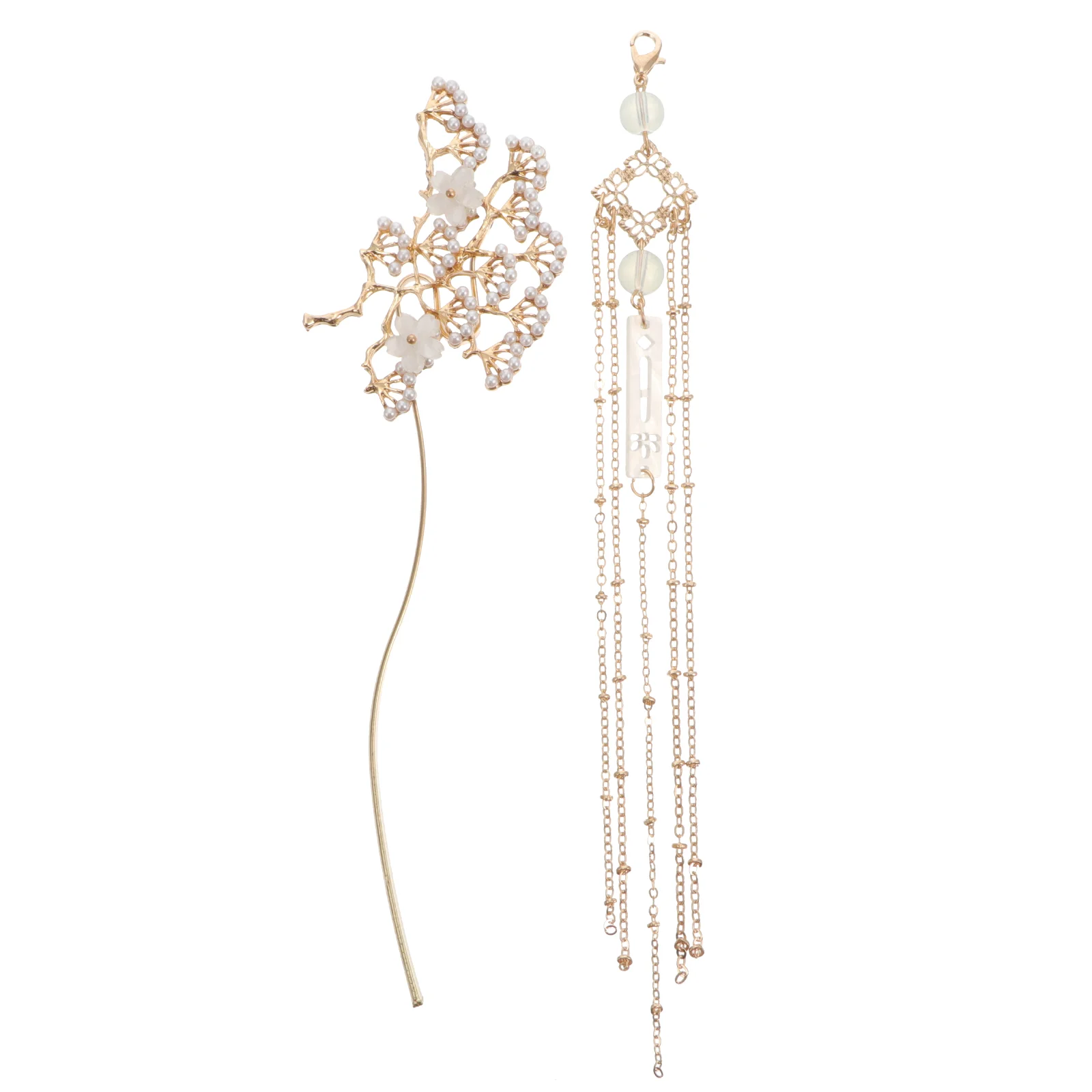 

Vintage Hair Stick Tassel Pin Japanese Sticks Pearl Hairpin Women's Chinese Chopsticks