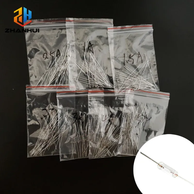 350Pcs 3x10mm Fast Acting Glass Fuses with Leads, 250V Multi-Amp Assortment Kit for Electronics Repair & DIY Projects