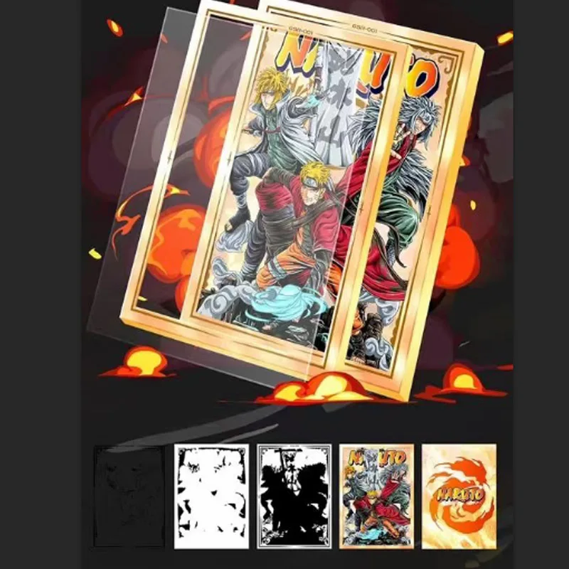 Wholesales Naruto Collection Cards Spark Creative 3d A6 Crystal Wave1 Playing Set Anime Trading Acg Cards