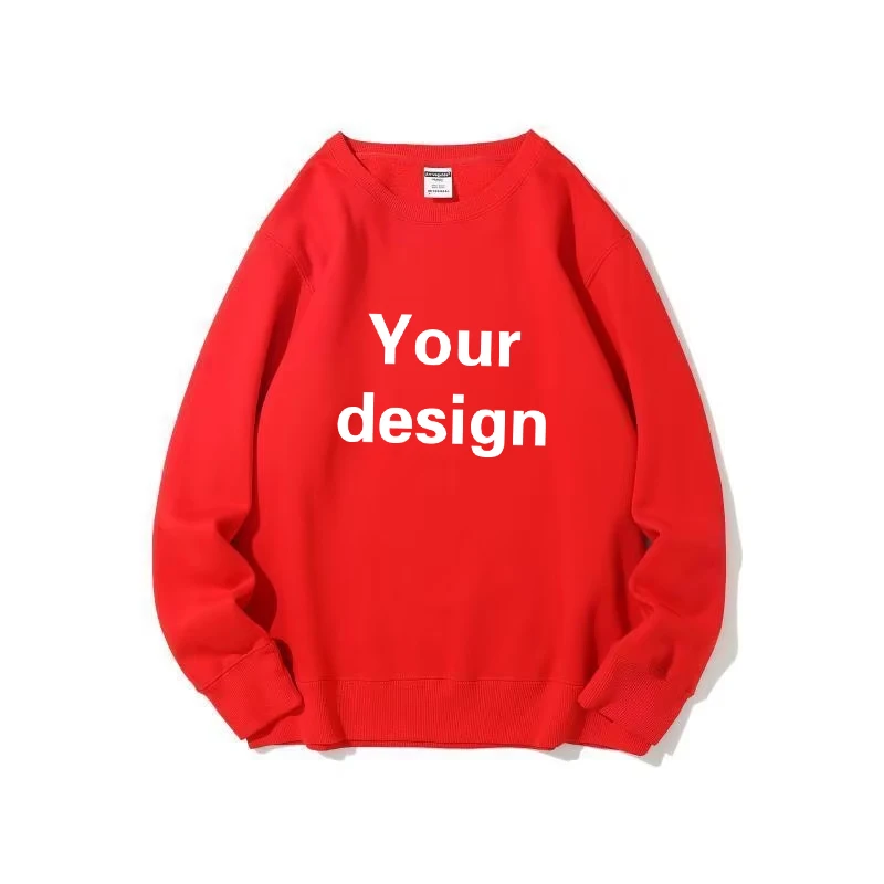 400g厚手フリース丸首スウェットシャツ 秋冬 カスタムロゴ メンズ レディース 無地 長袖 ベーシックシャツ プリント入り