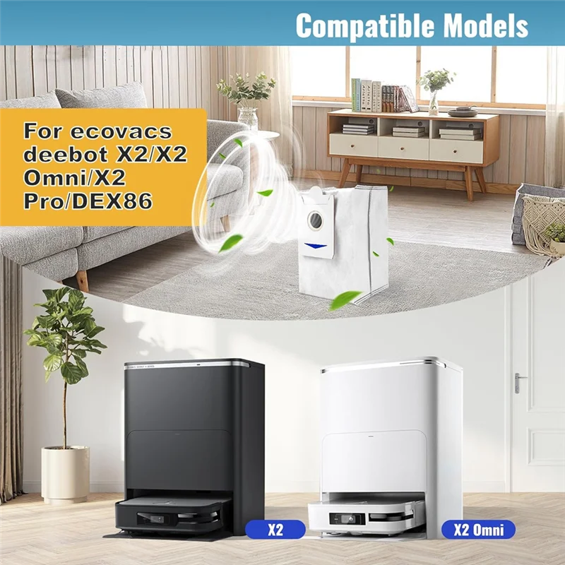 A44F-14 Pack Dust Bags For Ecovacs Deebot X2 Omni/ X2/ X2 PRO/ DEX86 Robot Vacuum Cleaner Accessories Dust Bag