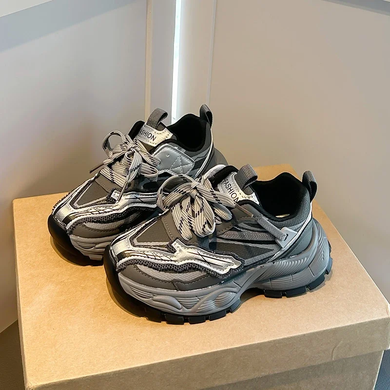 Kids Outdoor Basketball Shoes Patchwork Toddlers Causal Sports Shoes for Boys Girls School Fashion Children's Running Sneakers