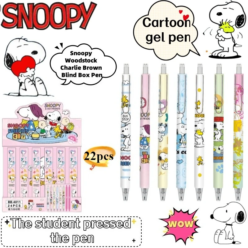 

New Snoopy Woodstock Charlie Brown Cartoon Cute Blind Box Pen Creative Anime Peripheral Student Calligraphy Gel Pen Holiday Gift