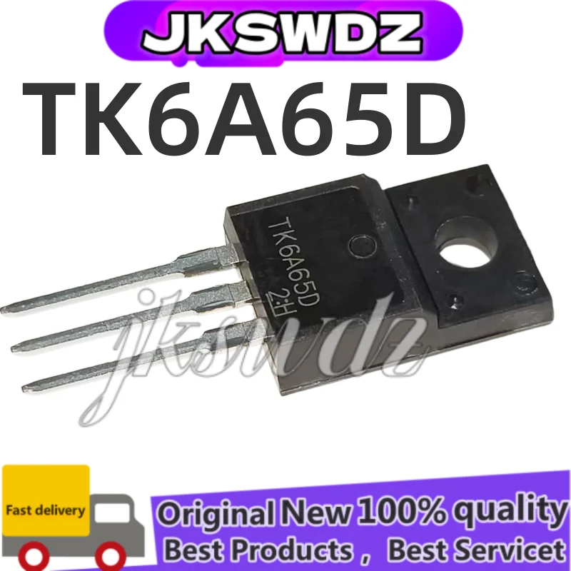 10pcs TK6A65D K6A65D TO-220 MOSFET N-Ch FET 650V 4.0s IDSS 10 uA.95 Ohm Novo originalJSWDZ
