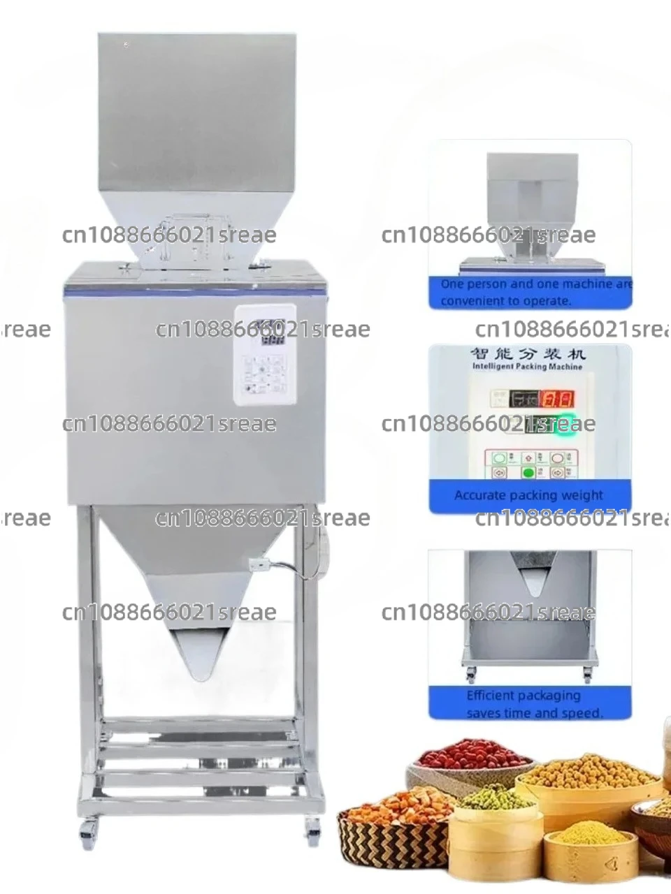 

Машина для гранулированного порошка, медицинская машина для взвешивания, высококачественная настольная машина для наполнения, 10-1000 г, автоматическая упаковка для пищевых продуктов