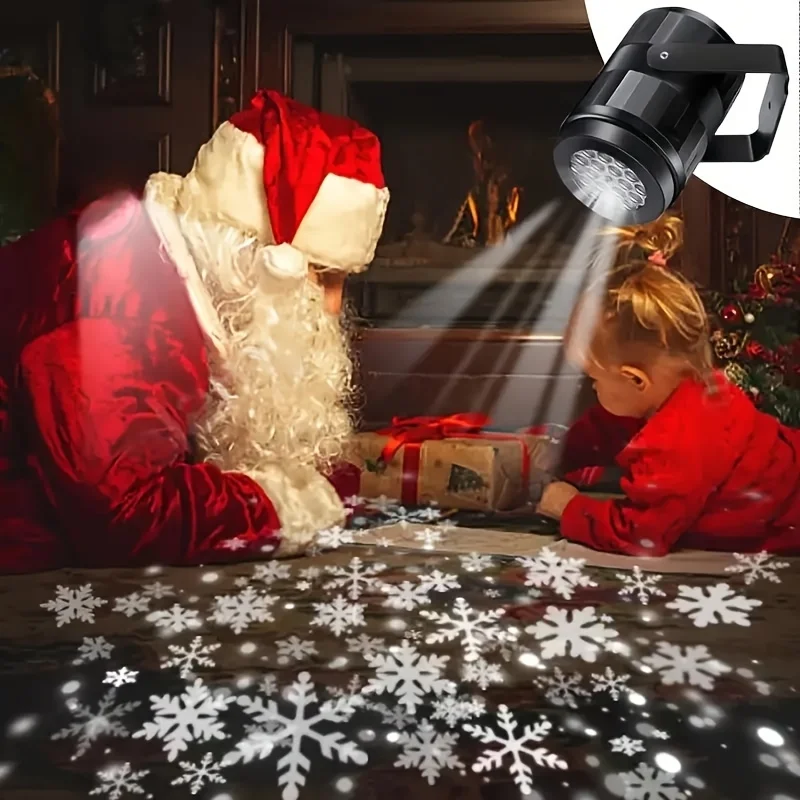 1Pc Schneeflocke Weihnachten Halloween Laser Projektor Licht Muster Wasserdicht Rotierenden Weihnachten LED Bühne Lichter Halloween Dekor
