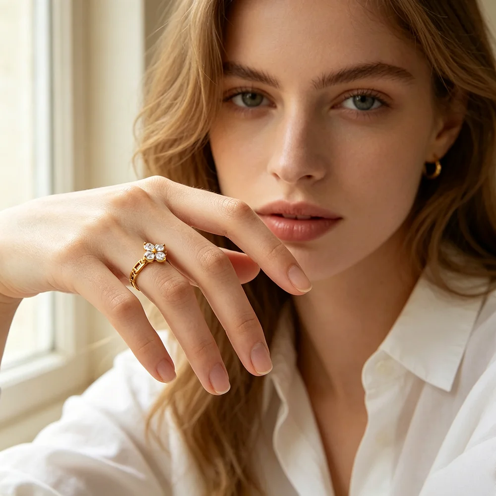E.B.belle 18K vergoldete Kette – Turquoise Stone Ring Bewertung und Preis