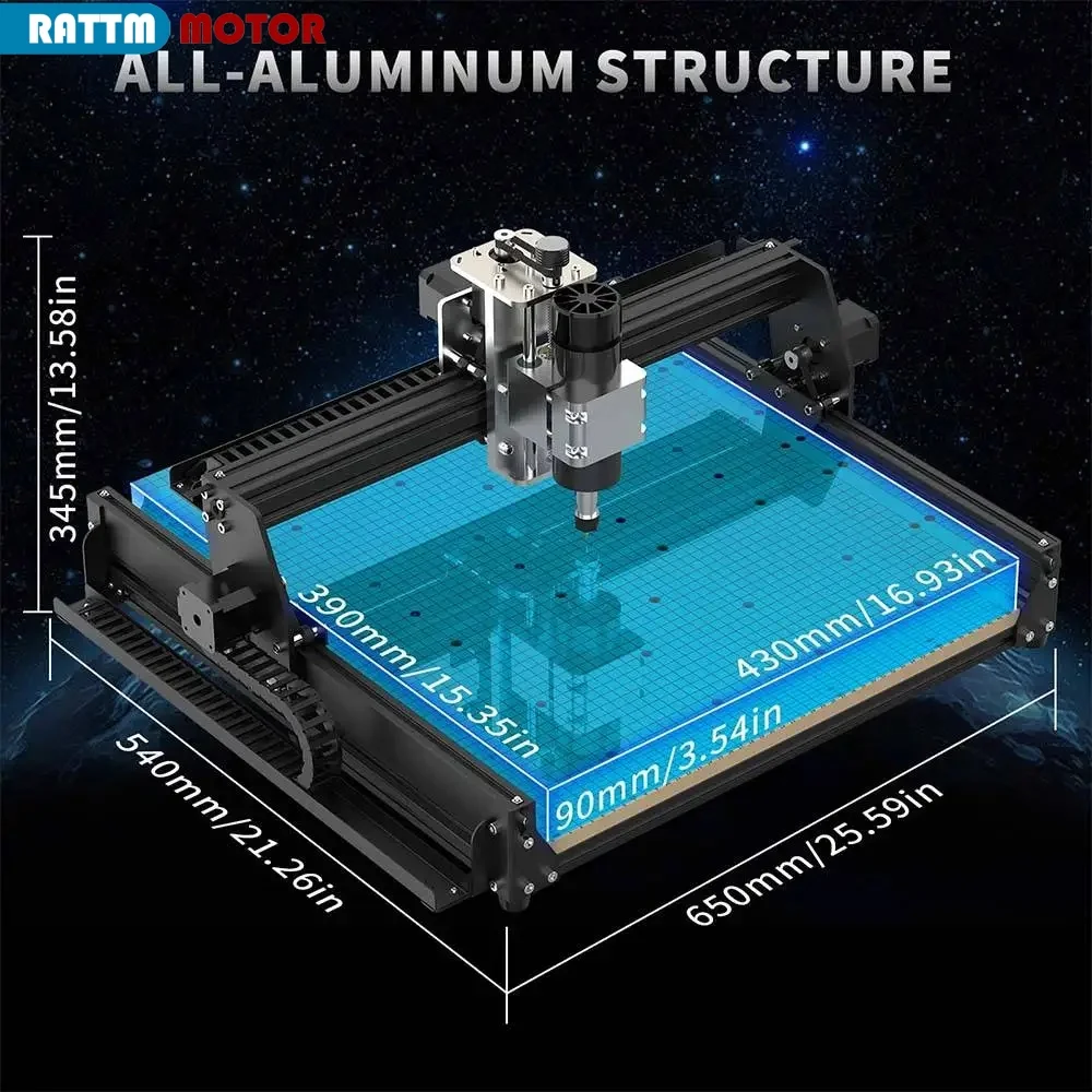 

500W 4540 Laser Engraver 3 Axis GRBL DIY CNC Router Milling Machine 2-in-1 Aluminum Table With Touch Controller&Laser 20W/40W