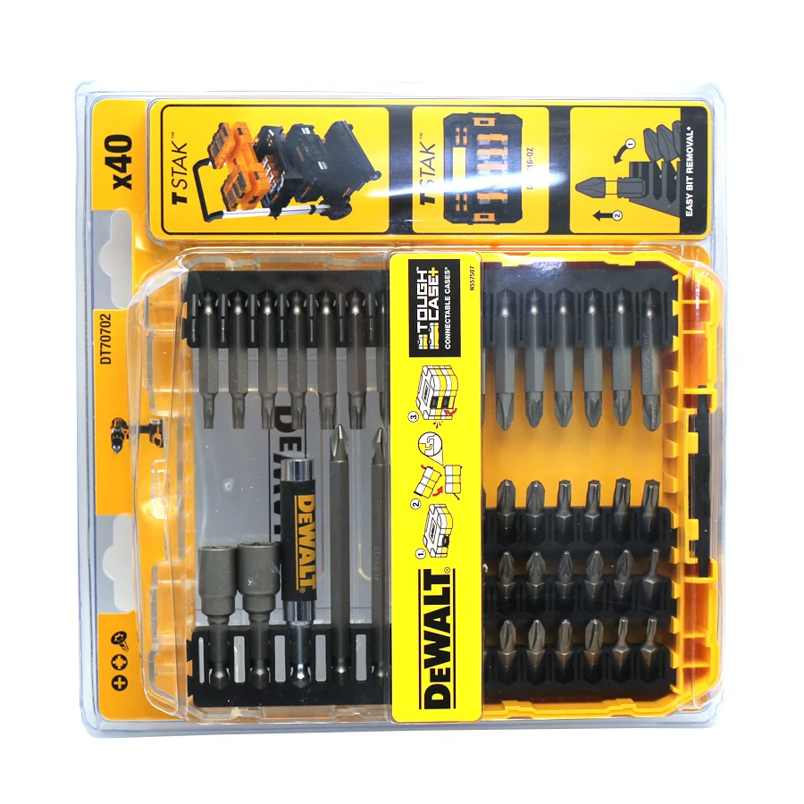 DEWALT 40PCS Original Screwdriver Bit Set Torx/PH/PZ with Magnetic Extension Bit Holder and Socket DT70702