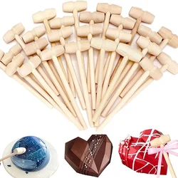 2/5PCS Mini Wood Hammers Natural Wood Mallets for Breakable Heart Chocolate Heart,Wood Lobster Crab Mallet DIY Crafts Kid Toys