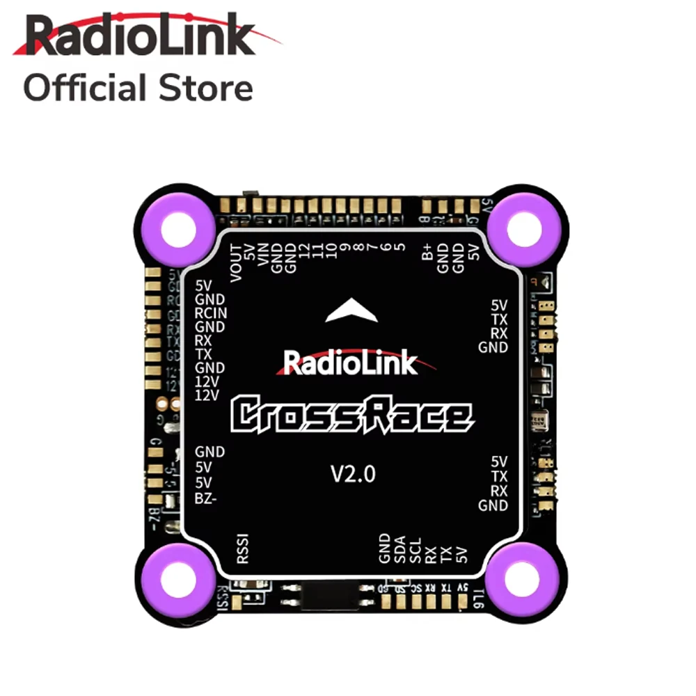 Radiolink CrossRace Flight Controller 12CH Output OSD Integrated, Compatible 4-in-1 ESC Plug-and-play and 2-8 Axis Multirotor