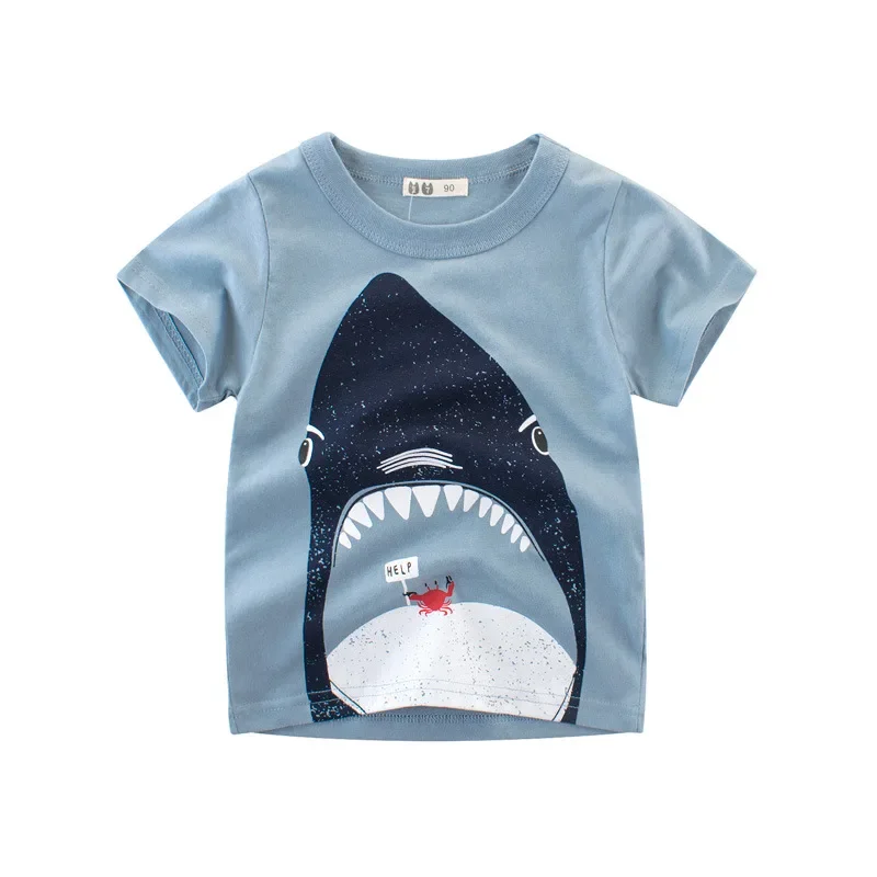 Trendy Korean Children's Wear New 2024 Summer Men's Clothing Children's Short sleeved T-shirt