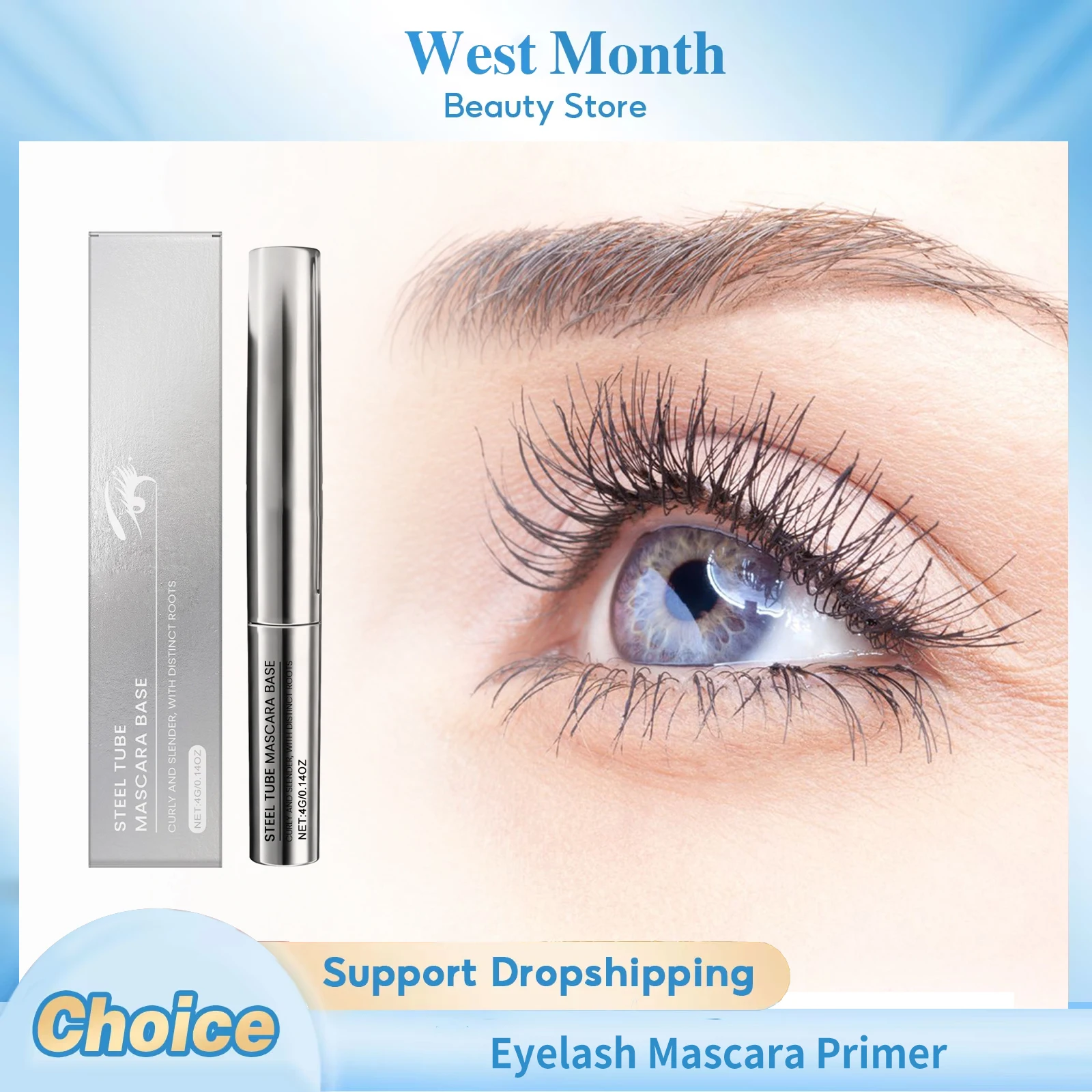 Wimpern-Mascara-Grundierung, natürliches Curling, Verlängerung, voluminös, dick, vollere Wimpernverlängerung, langlebige Augen-Make-up-Kosmetik