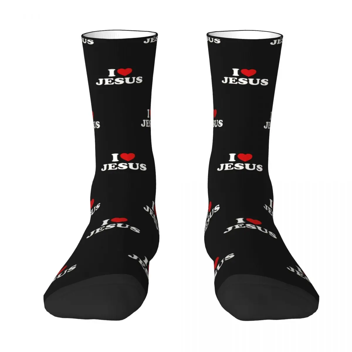 I Love Jesus Men Women Socks Windproof Novelty Spring Summer Autumn Winter Stockings Gift