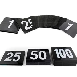 Double Side Plastic Table Table Sign Numbers Card White On Black Number Wedding Party Accessories Seat Cards Restaurant Supplies