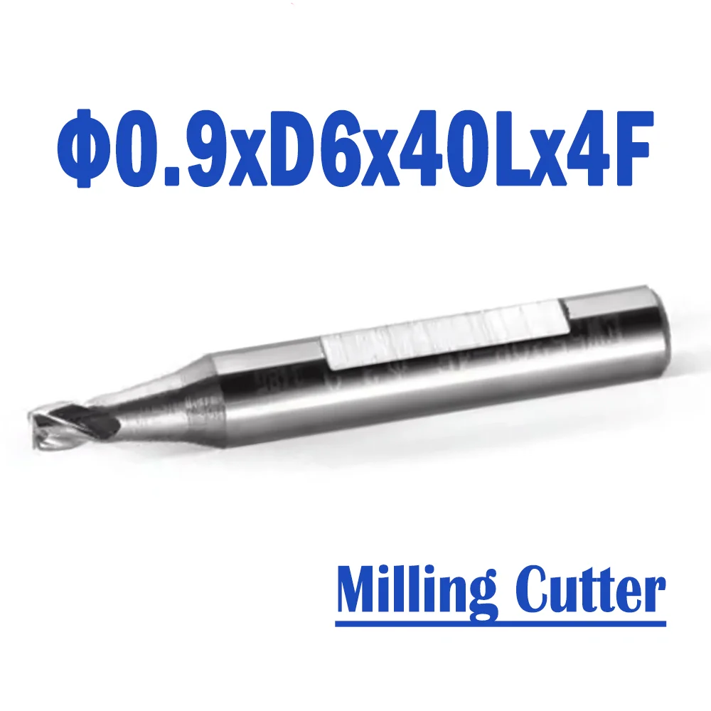 

2 Pcs/lot Φ0.9xD6x40Lx4F Raize 60 Series Pro Carbide Milling Cutter Accessories For 363/333L/339/369/368A&B/383AC/388AC/398AC