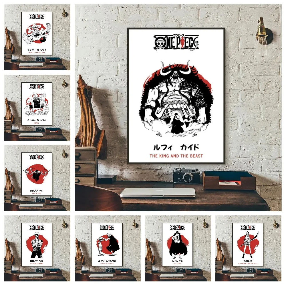 

Anime One Piece Luffy Peripherals Posters Art Wall Canvas Painting for Kids Bedroom Decor Gifts Unframed Canvas Print HD Poster