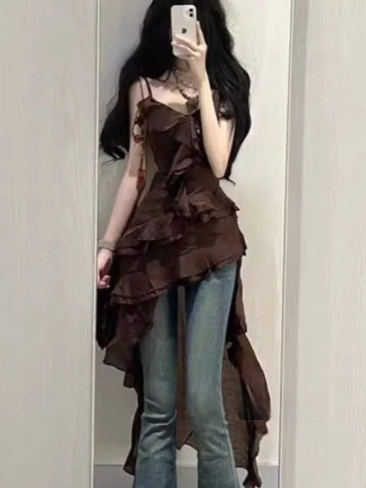 

Сексуальная женская зимняя юбка с асимметричным подолом на бретельках Dr, маленькая пляжная длинная юбка с дизайном лотоса Le, неразистиваемая привлекательная