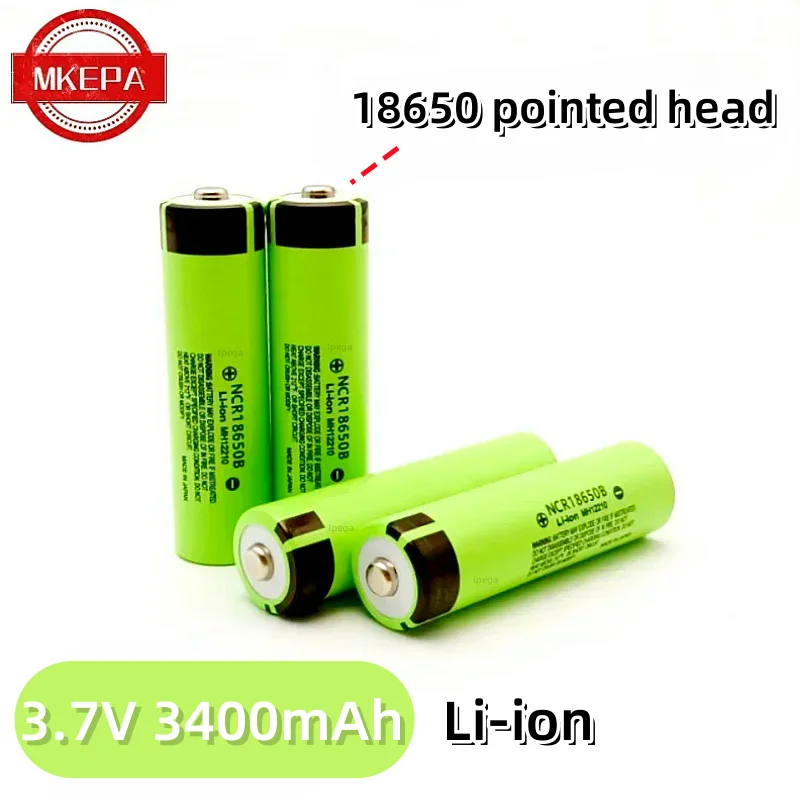 3.7V 3400mAh 18650 34B Li-ion NCR  lpega rechargeable battery NcrSuitable for flashlights small fans etc