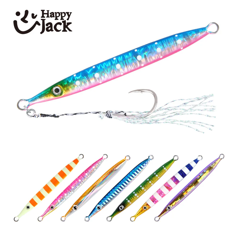 HappyJack Metal Jigging szybkoschnący 15G 25G 30G Luminous Metal Jig Fishing Jigbait Spoon Baits Jig Lure Pencil jig