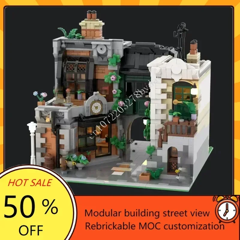 2210PCS Community Square Modular MOC Creative street view Model Custom Puzzles Architecture DIY Education Assembly Toys Gifts