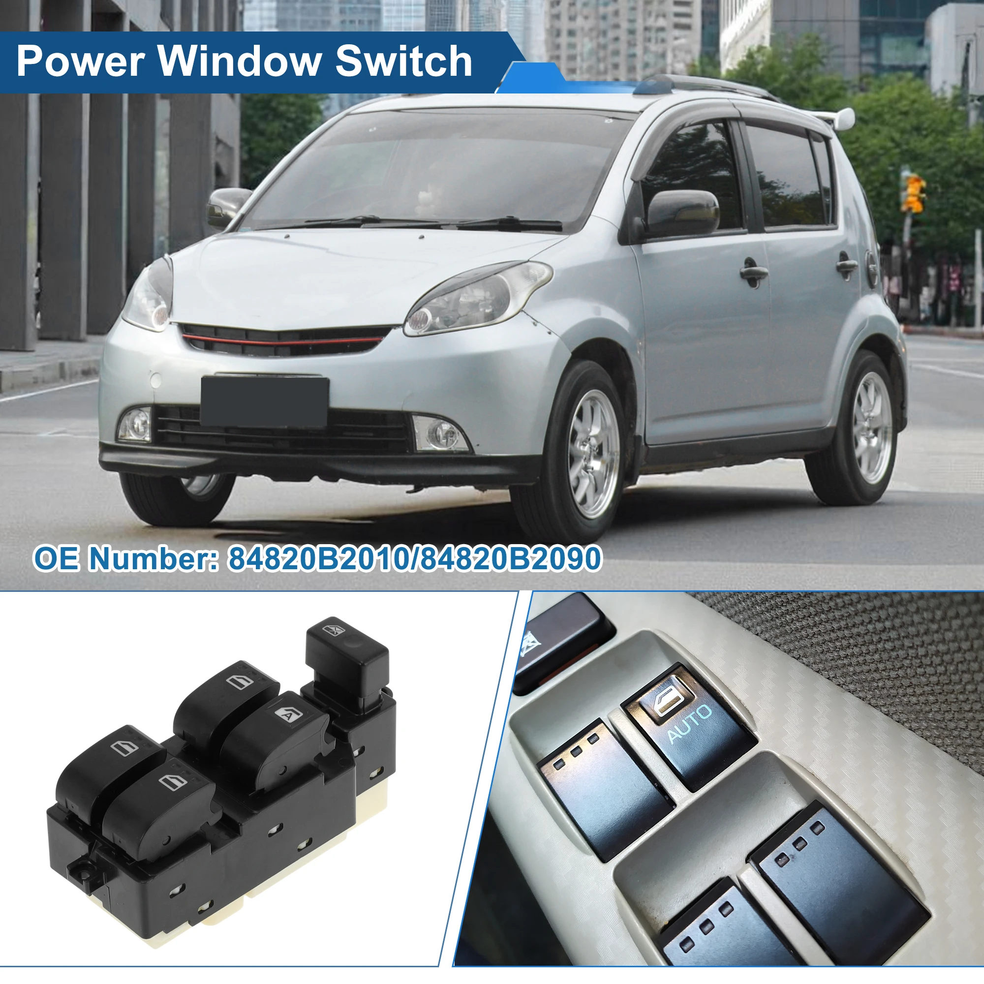 

UXCELL Front Right Power Window Switch for DAIHATSU MOVE 2002-2006 No.84820B2010