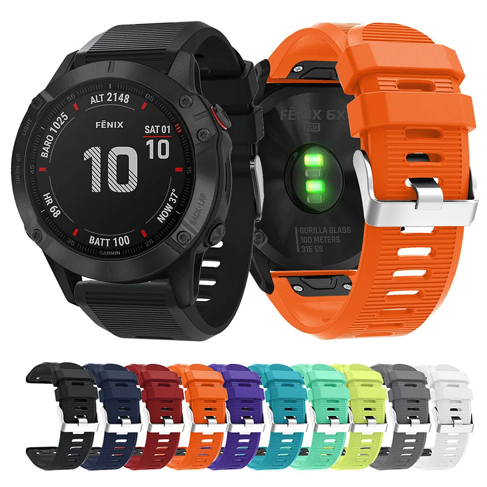 26mm Quick Release Silicone Strap For Garmin Fenix 5X 6X 7X Smart Watch Band Garmin Enduro 2 Tactix 7