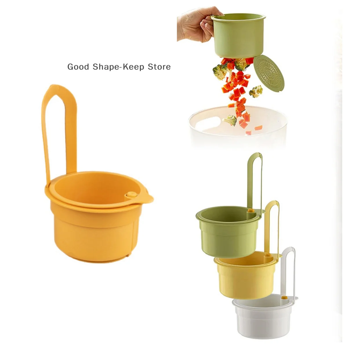 

1PC Filter basket Creative Sink Hanging Plastic Strainer Openable Bottom Cover Detachable Kitchen Garbage Filter Quickly Drain