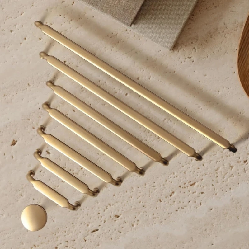 Champagne Gold Dresser Cabinet Handle Zinc Alloy Wardrobe/Cabinet Door Pull Single Hole for Wine Cabinet Knob Furniture Handles