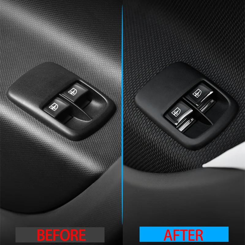 Car Door Lift Window Button Sequin Sticker For Smart 453 Fortwo Forfour Modified Interior Patch Accessories