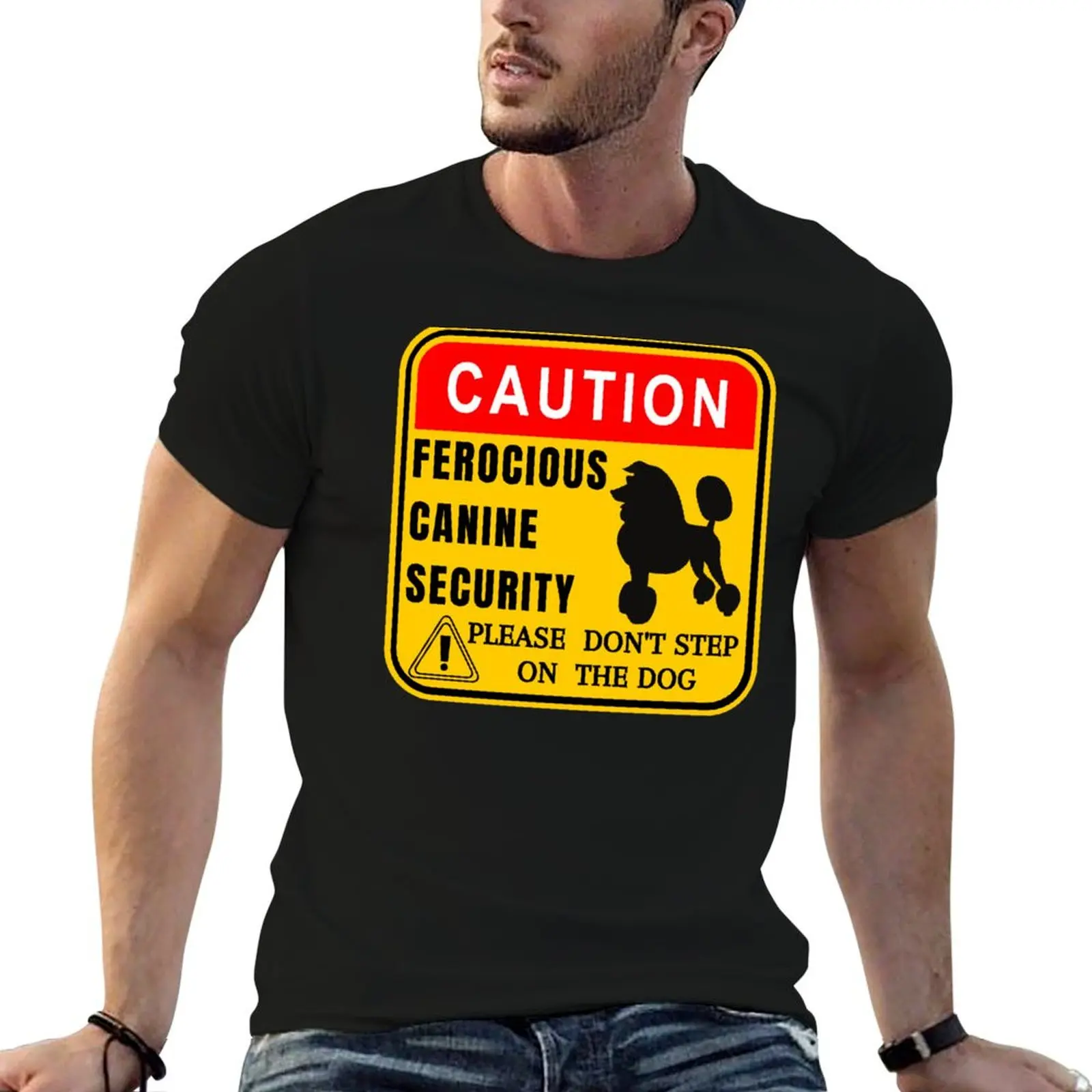 Camiseta con diseño de perro guardián poodle mini divertido, camiseta para hombre, camisetas de anime de diseñador, camiseta esencial de gran tamaño