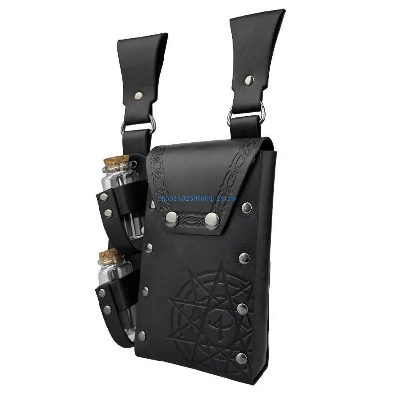 N7YF BEAC MEDICAL BAB BAG Fantasy Wizard Bag Bag Bag Bag Bag with 2 زجاجات للرجال نساء