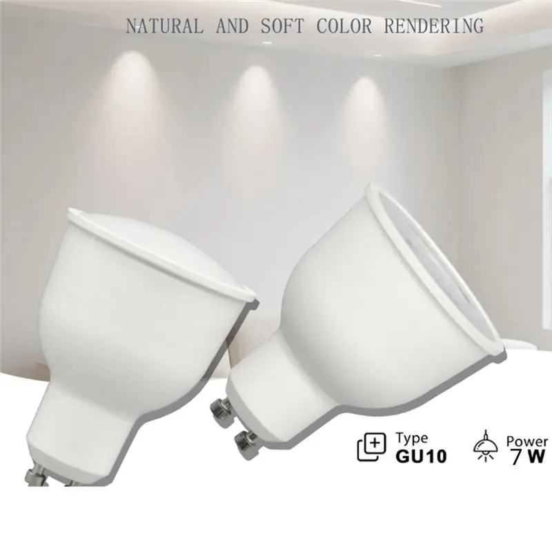 หลอดไฟสปอตไลท์ LED ความสว่างสูง ABYP GU10 7W 110-220V สำหรับใช้ในบ้าน ทดแทน ตกแต่ง