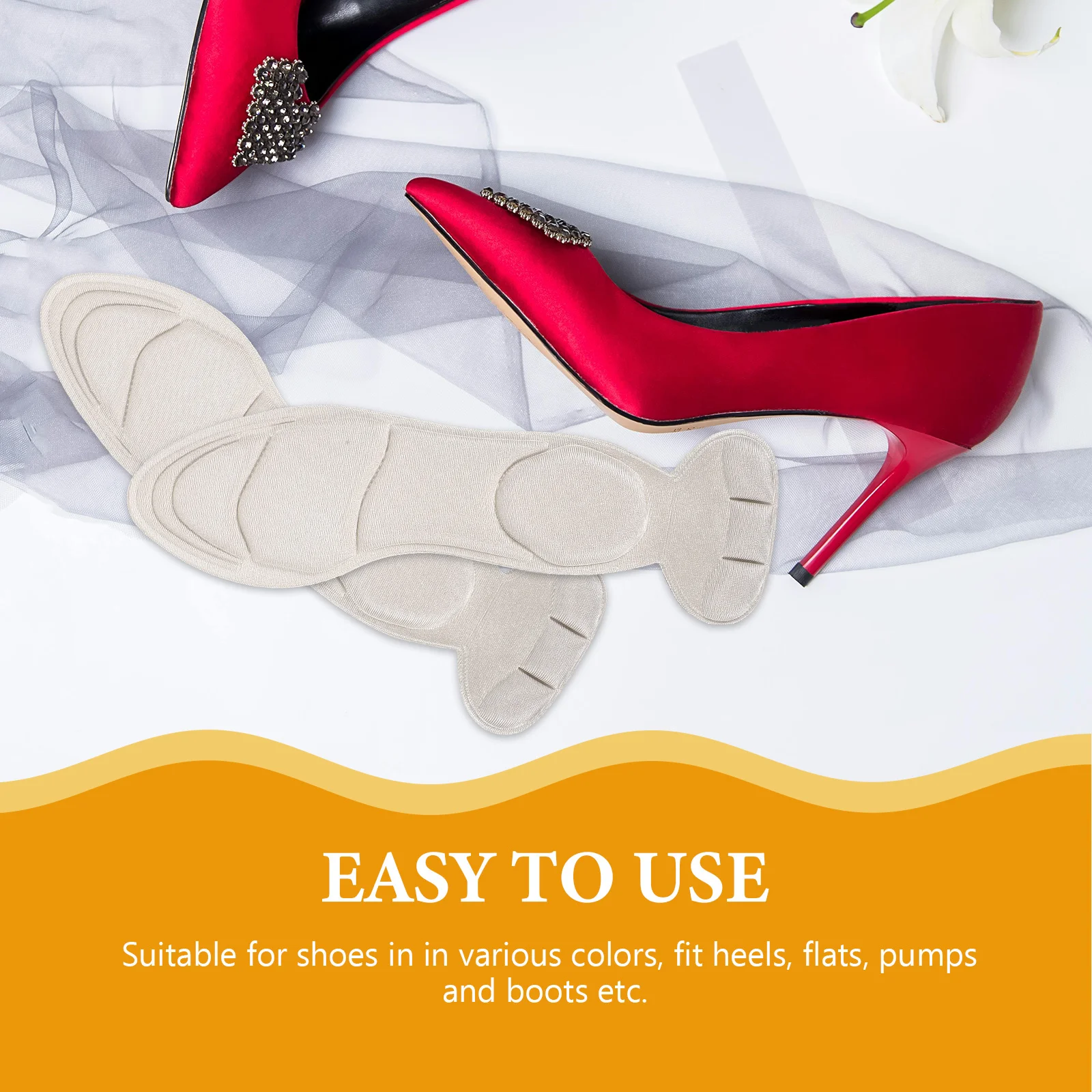 

1Pair Back Heel Pads Self Adhesive Non Slip Sponge Cushion Insoles for High Heels Flats Pumps Boot Foot Pain Relief Blister