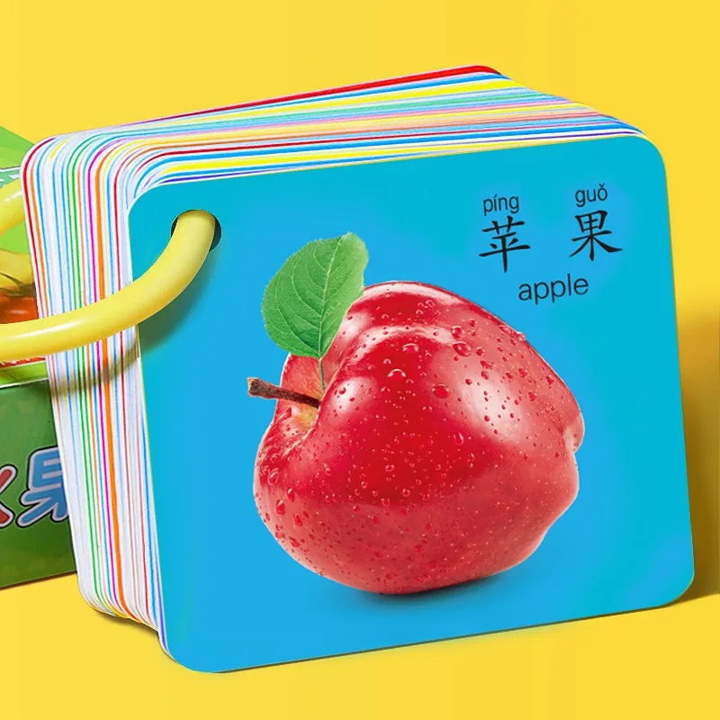 

Early Education Enlightenment Book 90 Pages Animal Fruits Numbers Card Cognitive for Children's Literacy Cards Book