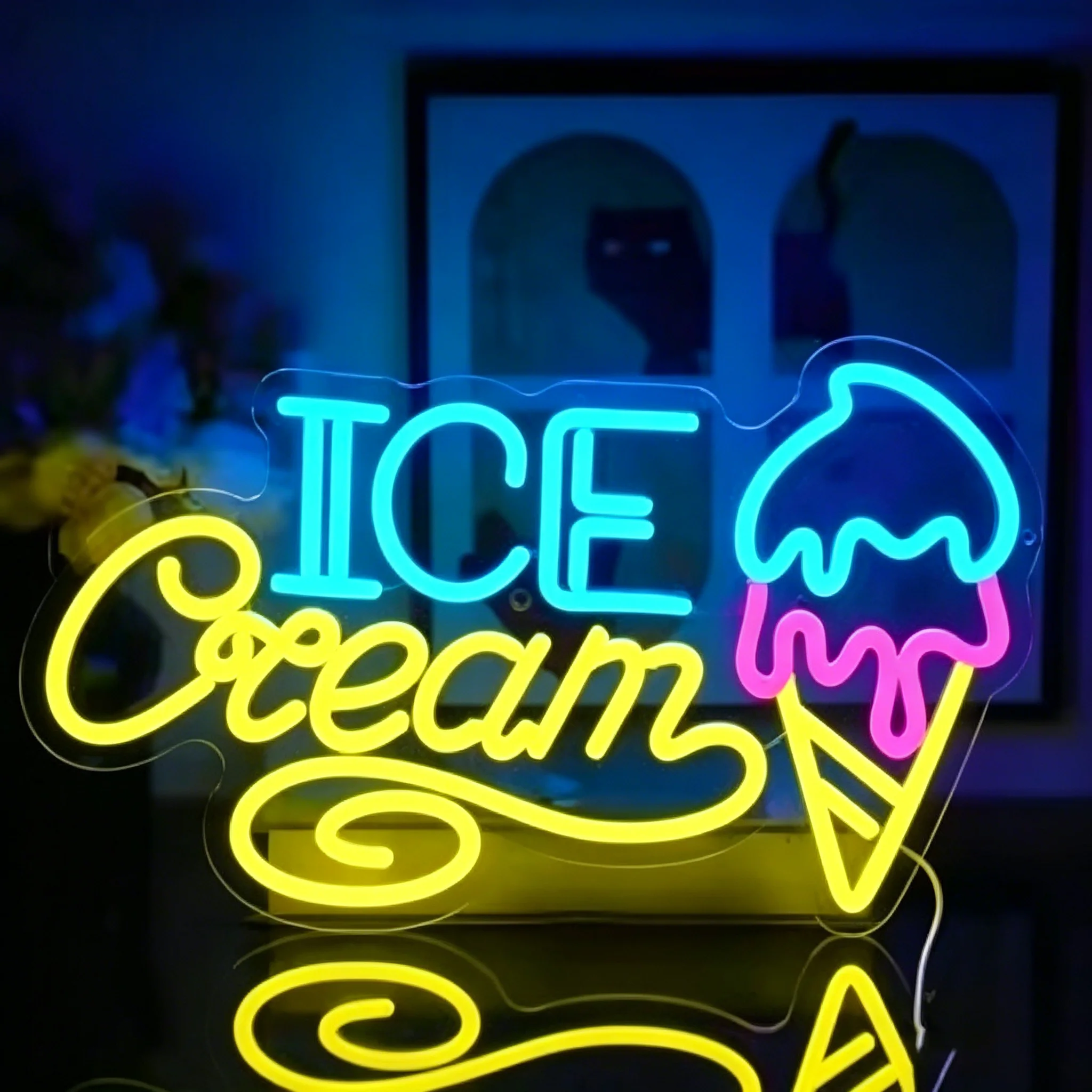 

Ice Cream Neon Sign Led Neon Light For Wall Decor Usb Powered Neon Lamp For Ice Cream Shop Bar Cafe Bedroom Home Decoration