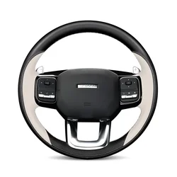 Genuine Leather for Haval H5 2023 2024 Hand Sewing Car Steering Wheel Cover Interior Protection Shell Car Accessories White