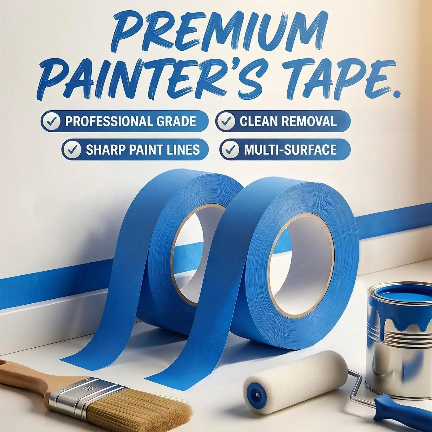 Premium Heavy Duty UV Resistant Washi Masking Tape for Car Painting Auto Body Non Penetrating Protective Paper Adhesive Tape